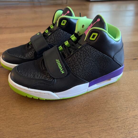 Nike Air Jordan Flight Club 90s Men’s Size 8 Black Green Purple Pink - Picture 1 of 10